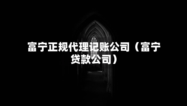 富宁正规代理记账公司（富宁贷款公司）