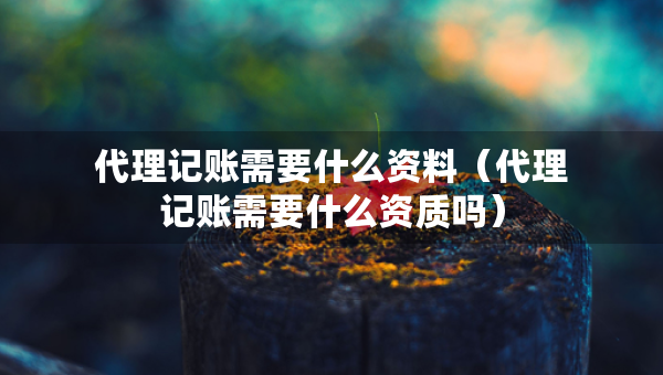 代理记账需要什么资料（代理记账需要什么资质吗）