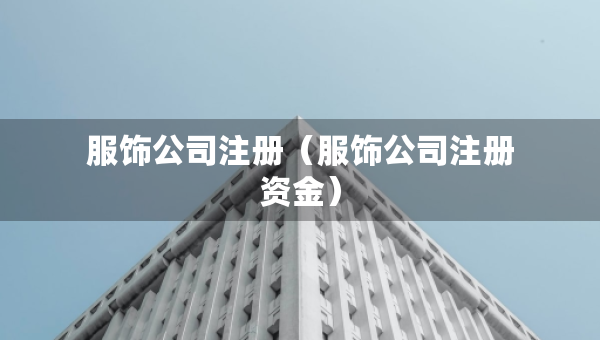 服饰公司注册（服饰公司注册资金）