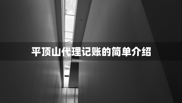 平顶山代理记账的简单介绍