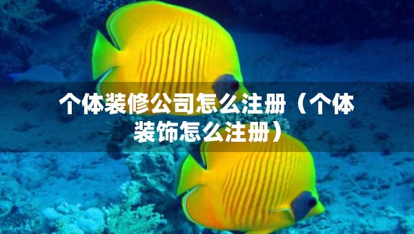 个体装修公司怎么注册（个体装饰怎么注册）