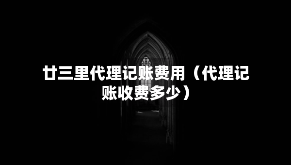 廿三里代理记账费用（代理记账收费多少）