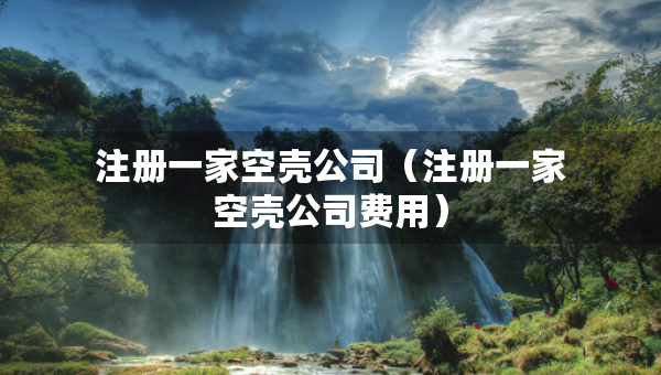 注册一家空壳公司（注册一家空壳公司费用）