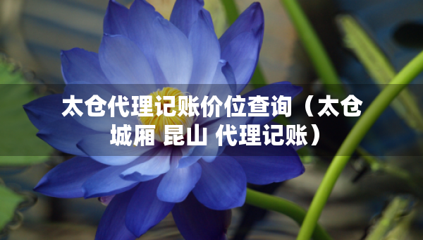 太仓代理记账价位查询（太仓 城厢 昆山 代理记账）