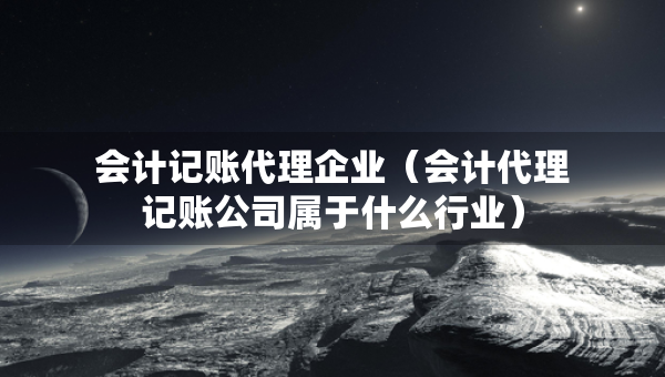 会计记账代理企业（会计代理记账公司属于什么行业）
