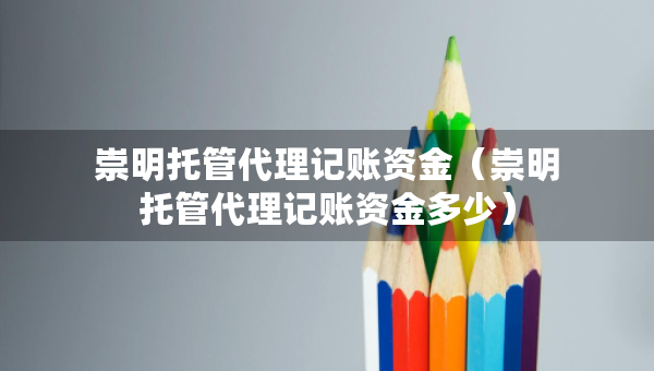 崇明托管代理记账资金（崇明托管代理记账资金多少）