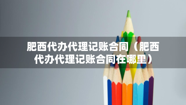 肥西代办代理记账合同（肥西代办代理记账合同在哪里）