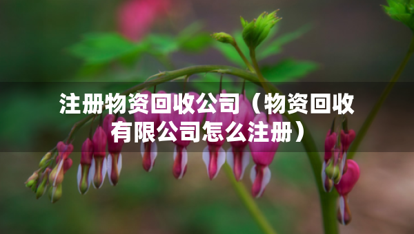 注册物资回收公司（物资回收有限公司怎么注册）