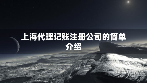 上海代理记账注册公司的简单介绍