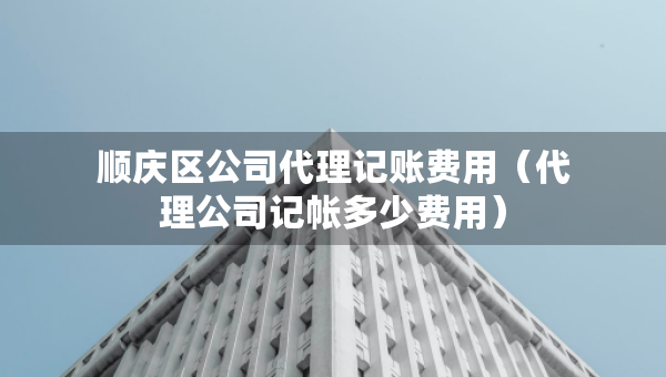 顺庆区公司代理记账费用（代理公司记帐多少费用）