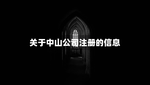 关于中山公司注册的信息