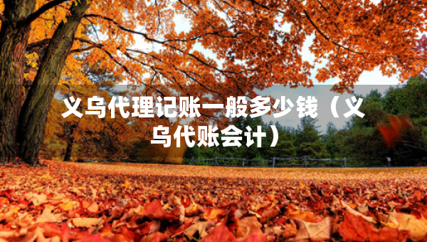 义乌代理记账一般多少钱（义乌代账会计）