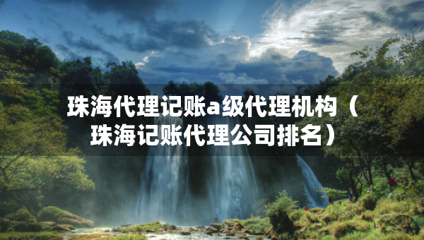 珠海代理记账a级代理机构（珠海记账代理公司排名）