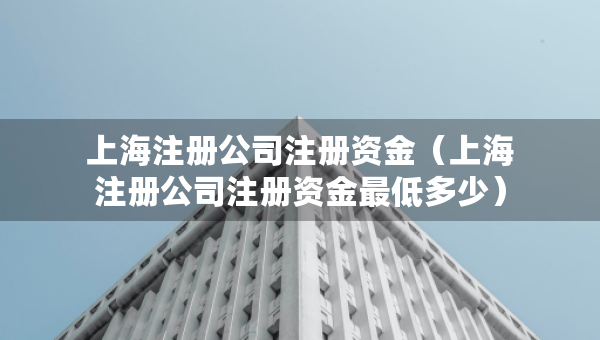 上海注册公司注册资金（上海注册公司注册资金最低多少）