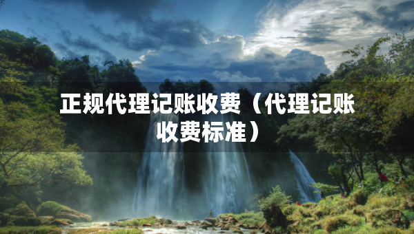正规代理记账收费（代理记账收费标准）