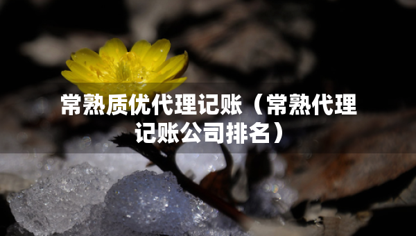 常熟质优代理记账（常熟代理记账公司排名）