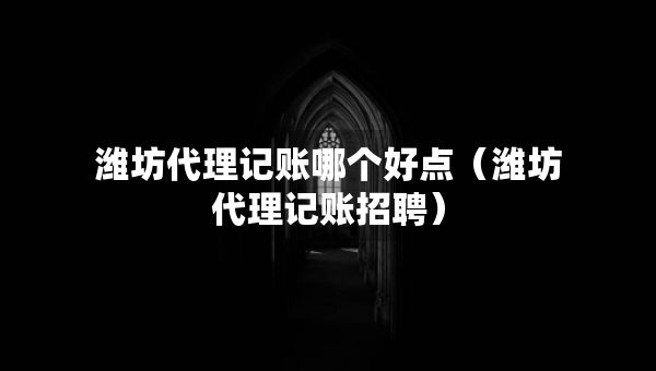 潍坊代理记账哪个好点（潍坊代理记账招聘）