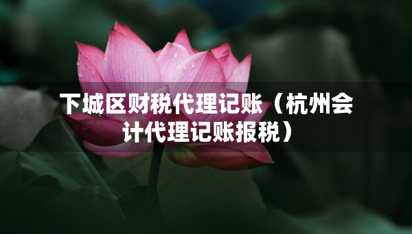 下城区财税代理记账（杭州会计代理记账报税）