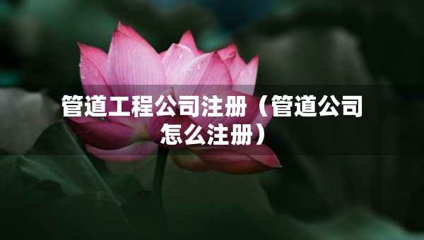 管道工程公司注册（管道公司怎么注册）