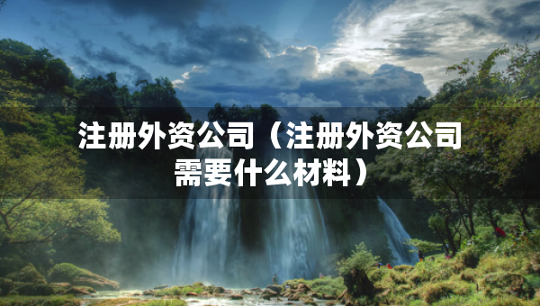 注册外资公司（注册外资公司需要什么材料）