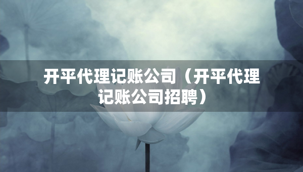 开平代理记账公司（开平代理记账公司招聘）