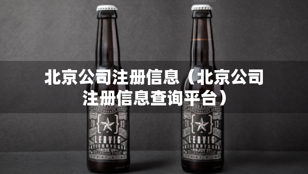 北京公司注册信息（北京公司注册信息查询平台）