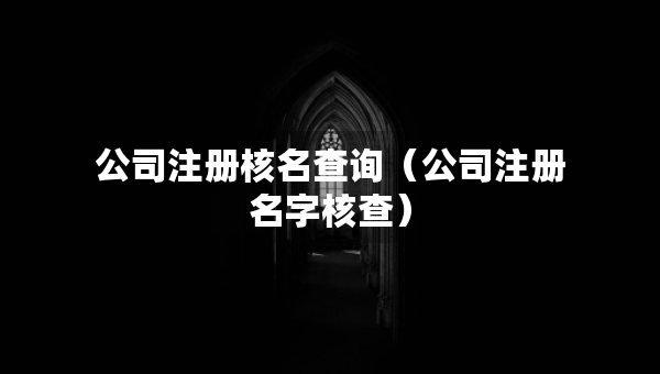 公司注册核名查询（公司注册名字核查）