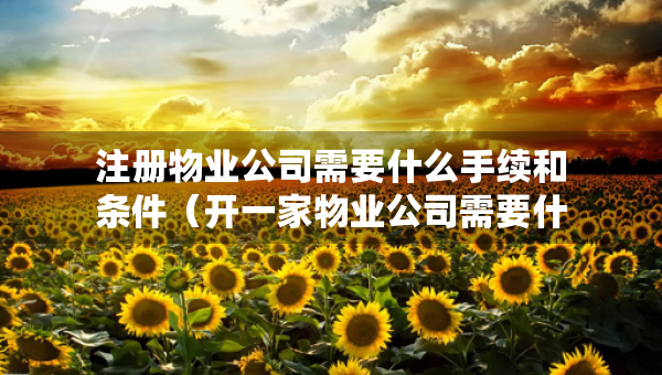 注册物业公司需要什么手续和条件（开一家物业公司需要什么条件）