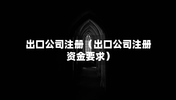 出口公司注册（出口公司注册资金要求）