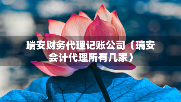 瑞安财务代理记账公司（瑞安会计代理所有几家）