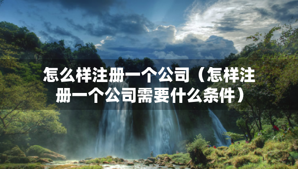 怎么样注册一个公司（怎样注册一个公司需要什么条件）