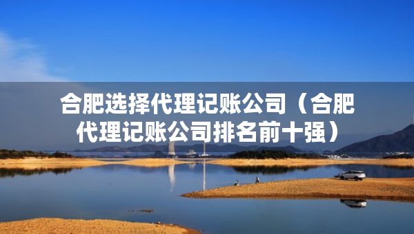 合肥选择代理记账公司（合肥代理记账公司排名前十强）