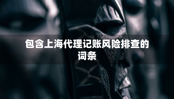 包含上海代理记账风险排查的词条