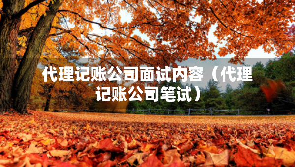 代理记账公司面试内容（代理记账公司笔试）