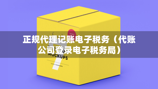 正规代理记账电子税务（代账公司登录电子税务局）