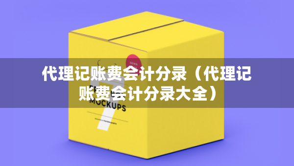 代理记账费会计分录（代理记账费会计分录大全）