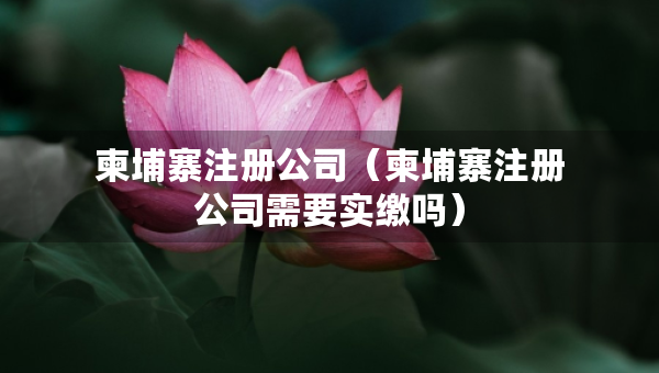 柬埔寨注册公司（柬埔寨注册公司需要实缴吗）