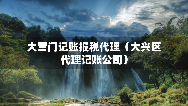 大营门记账报税代理（大兴区代理记账公司）