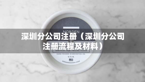 深圳分公司注册（深圳分公司注册流程及材料）