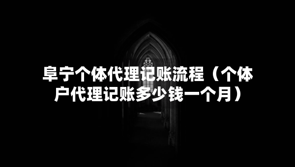 阜宁个体代理记账流程（个体户代理记账多少钱一个月）