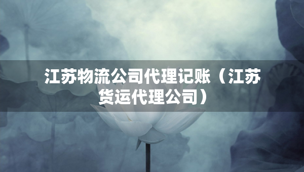 江苏物流公司代理记账（江苏货运代理公司）