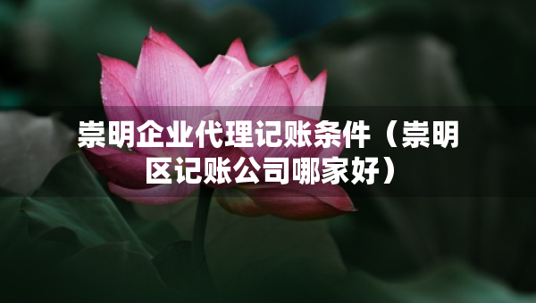崇明企业代理记账条件(崇明区记账公司哪家好) 崇明企业代理记账条件(崇明区记账公司哪家好)