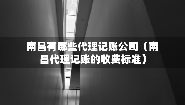 南昌有哪些代理记账公司（南昌代理记账的收费标准）