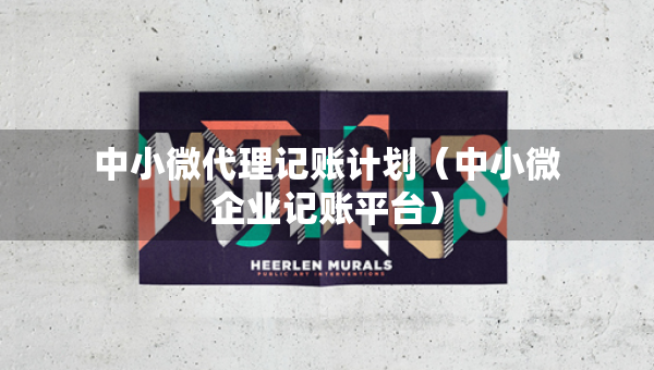 中小微代理记账计划（中小微企业记账平台）