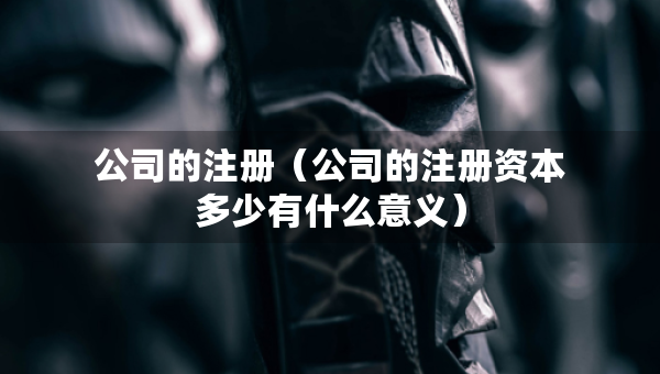 公司的注册（公司的注册资本多少有什么意义）