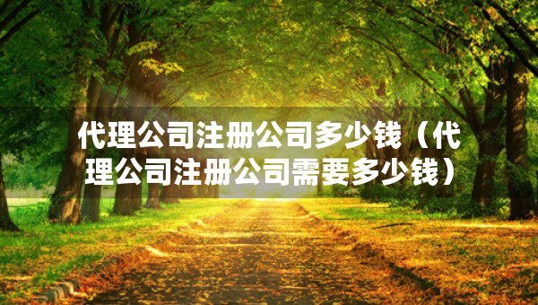 代理公司注册公司多少钱（代理公司注册公司需要多少钱）