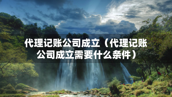 代理记账公司成立（代理记账公司成立需要什么条件）