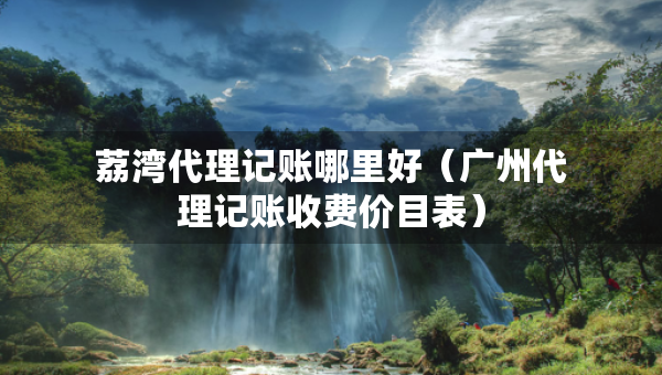 荔湾代理记账哪里好（广州代理记账收费价目表）