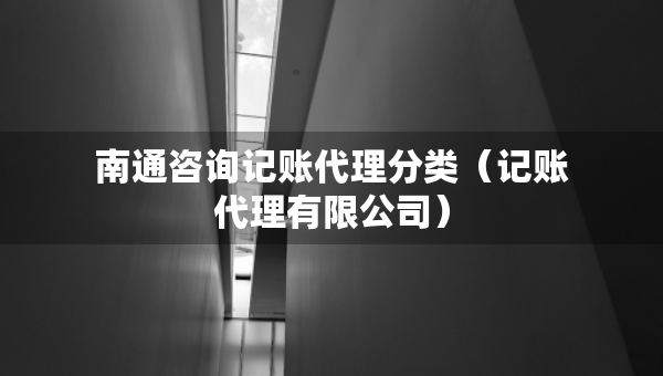 南通咨询记账代理分类（记账代理有限公司）