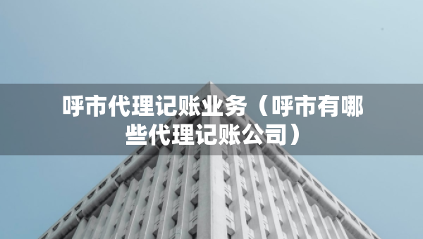 呼市代理记账业务（呼市有哪些代理记账公司）